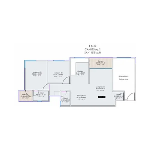 Sentosa Era Moshi 2 BHK Floor Plan Image